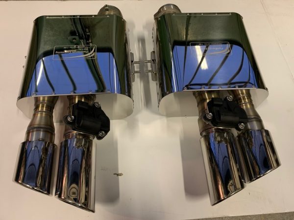 Set of rear mufflers with bypass valves